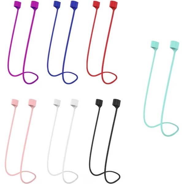 Colorful Airpod Strap Set of 7, Silicone Earphones Lanyard Strap, Wireless Earbuds Holder Cable Connector
