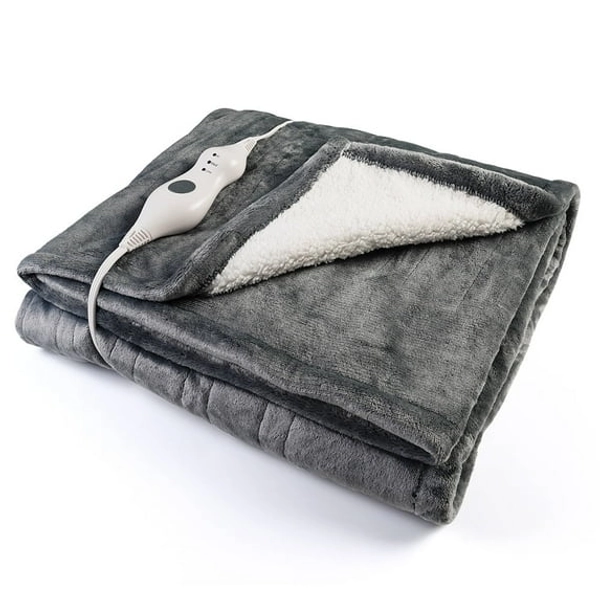Uncahome Electric Heated Throw Blanket, Heating Blanket with 3 Heating Levels, Automatically Shut Down after 4h ,50''x60''(Gray)