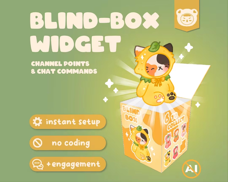 Blind Box Widget Twitch Fruit Cats Animated Stream Overlay Interactive - Etsy