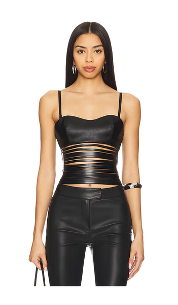 Leather Lazer Top