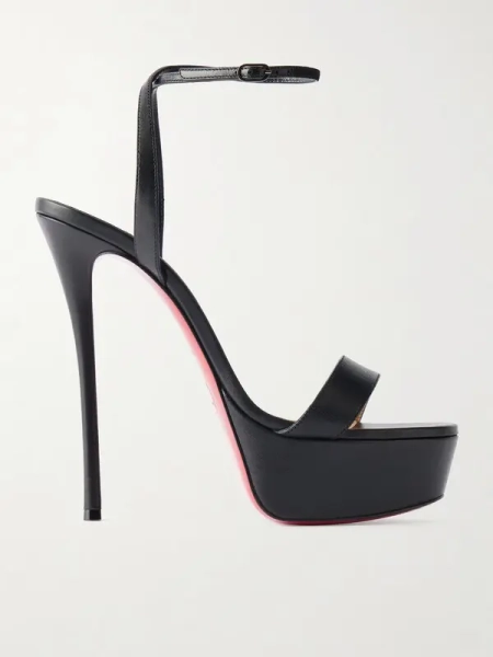 loubi queen alta 150 leather platform sandals - black | IT 36