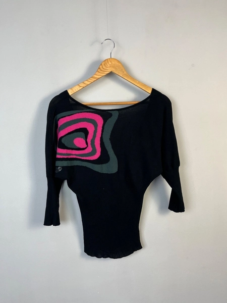Miss Sixty Avant Garde Women Black Sweater Jumper Made in Italy Size M