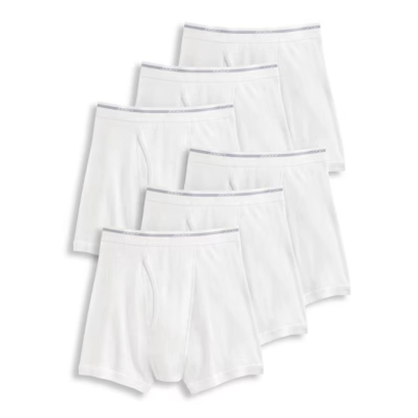Jockey Men's Lightweight Classic 5" Boxer Brief - 6 Pack XL White