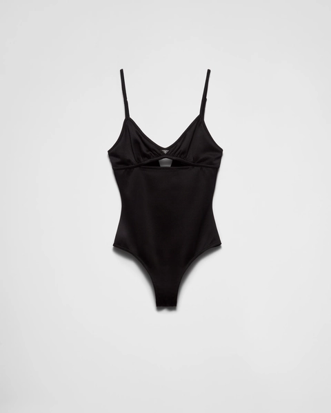 Interlock fabric one-piece swimsuit
