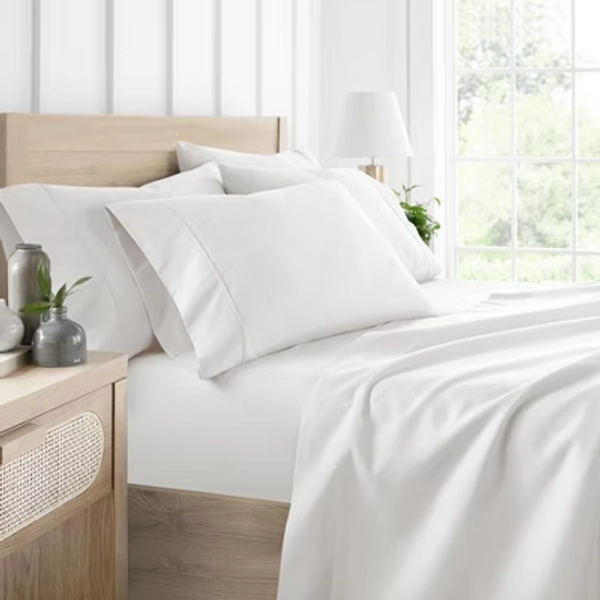 Solid 6 Piece Sheet Set - Ultra Soft, Deep Pocket - Becky Cameron (Extra Pillow Cases!), White, Queen
