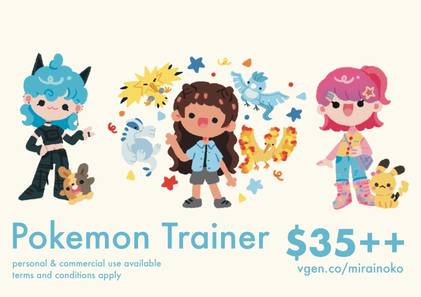 Pokemon Trainer Chibi by mirai (@mirainoko)