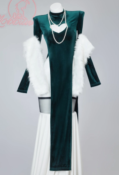 Blizzard of Hell Derivative Sexy Lingerie Dress Set High Slit Dress and Shawl with Stockings and Necklace