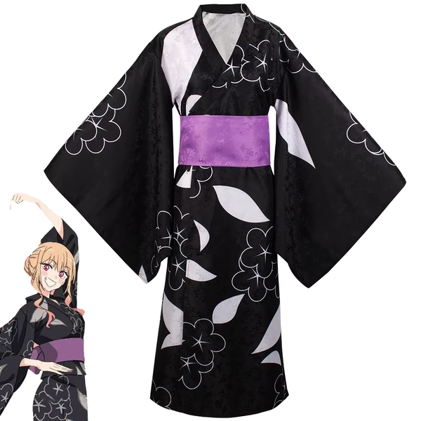 Costume de cosplay My Dress-Up Darling Kitagawa Marin, Yukata Kimono, style japonais traditionnel, costume de fête Comic Con