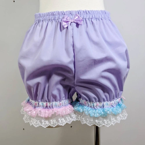 Light purple unicorn star plain mini fairy kei kawaii pastel bloomers
