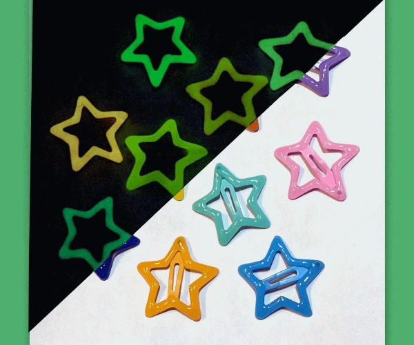 star hair clips glow in the dark set of 10