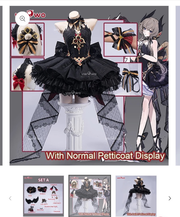 Sandrone Ballet Fanart Black Swan Cosplay Costume - $70 — Offer valid Jul 22 – Aug 22 only / 【Pre-sale】Set A: M (with wings)