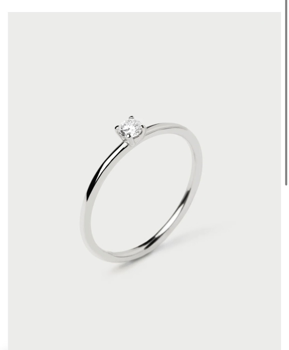ANILLO DE DIAMANTES Y ORO BLANCO SOLITAIRE MINI