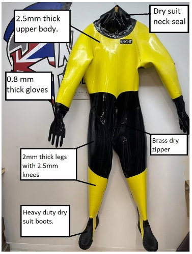 Knight RW - Rubber Drysuit (Black & Blue)