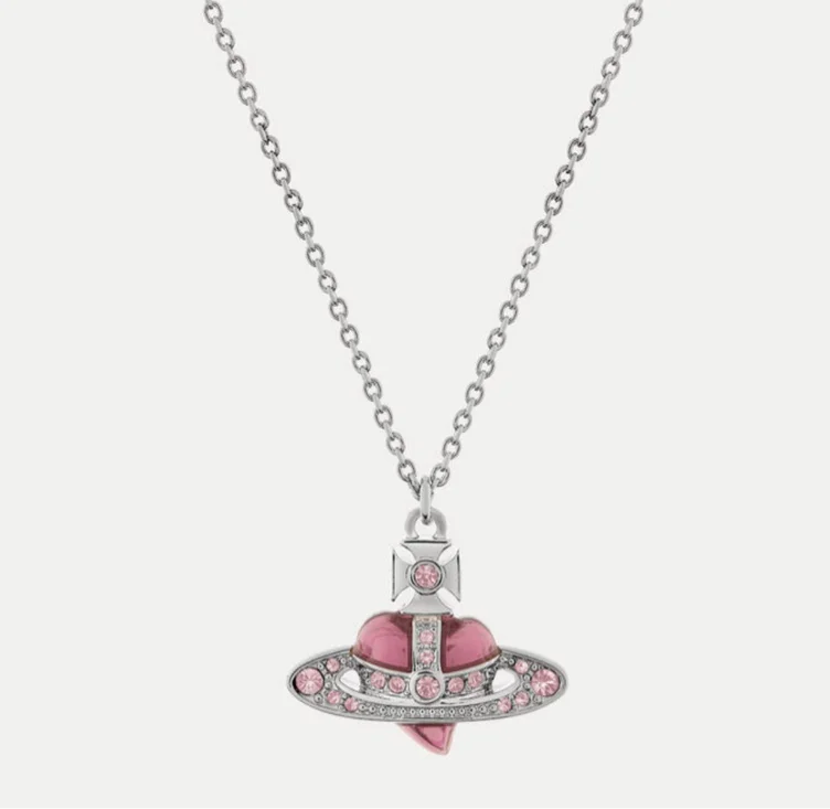 New Diamante Heart Pendant Necklace