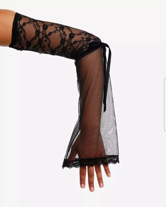 Black Lace Flare Arm Warmers