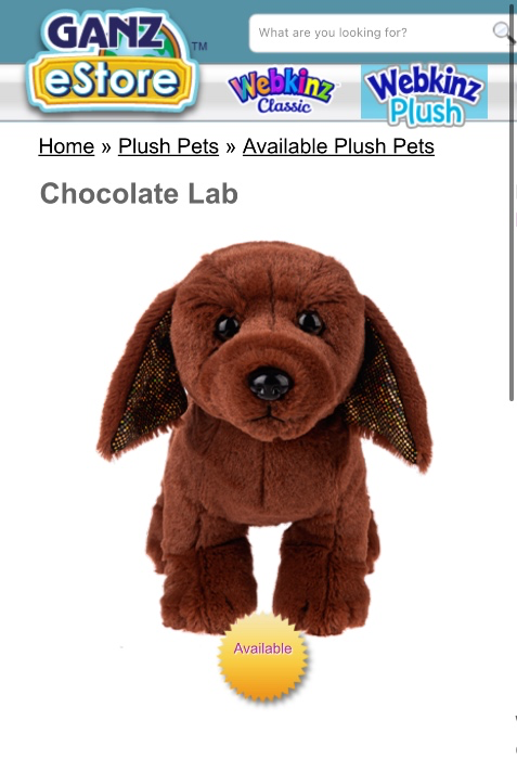 Webkinz Pets - Chocolate Lab