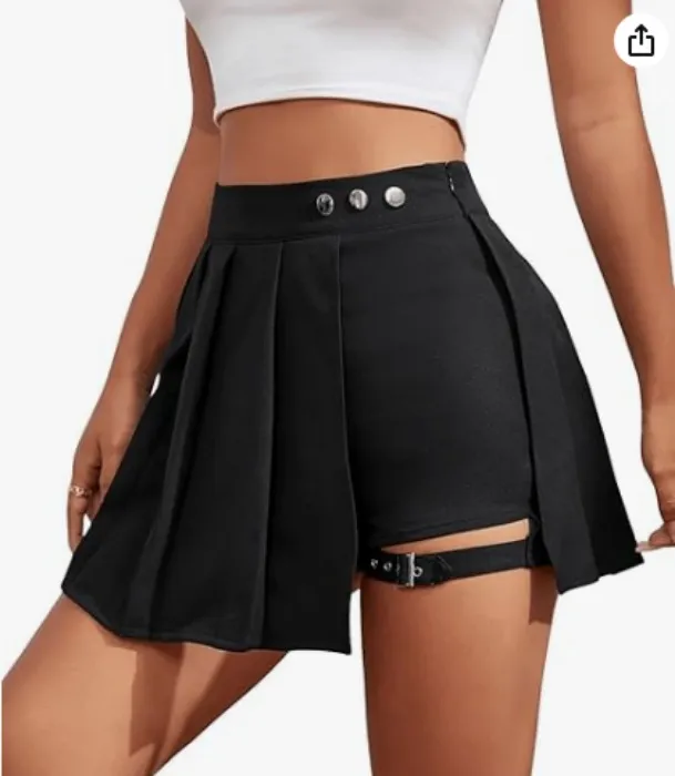Asymmetric Mini Skirt with Buckle