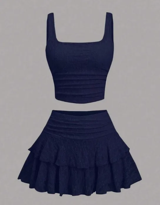 Lace Ruffle Skirt + Top (Whole outfit)