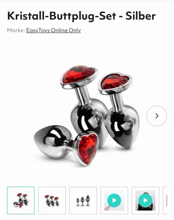 Kristall-Buttplug-Set - Silber