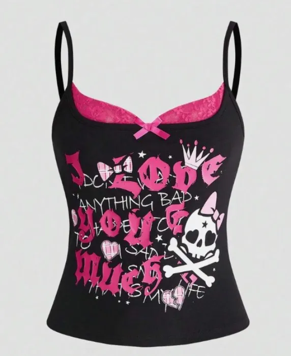 Lace Patchwork Women Tank Top