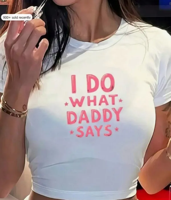 Pink Crop Top, "I Do What Daddy Says"