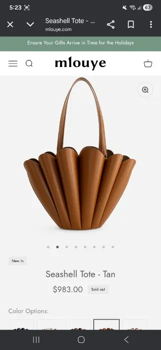 Mlouye Seashell Tote - Tan