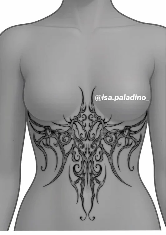 Underboob tattoo