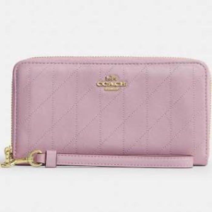 Coach Outlet Long Zip Around Wallet With Quilting Women's