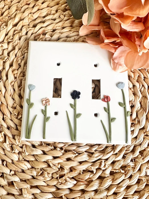 Cottage core Growing flowers light switch cover/plate for room/home