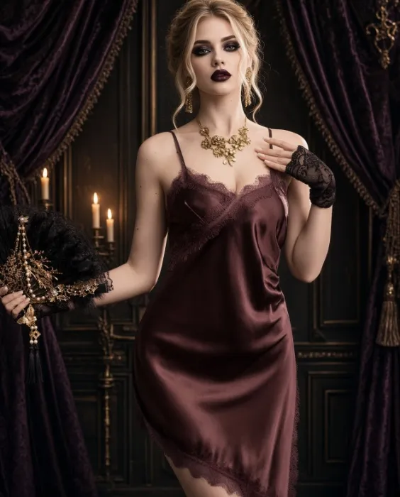 Luxury Asymetrical Satin Lace Slip