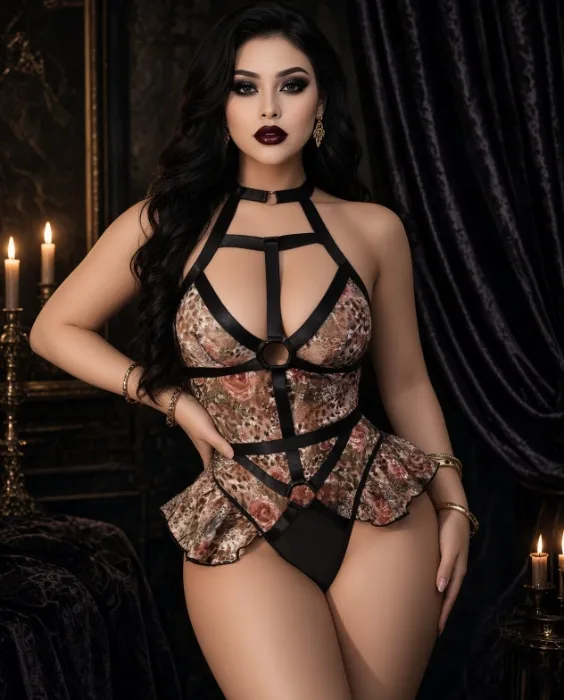 Chiffon floral Wireless Bodysuit