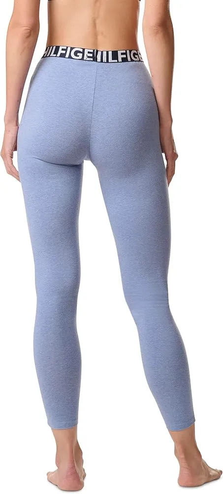 Tommy Hilfiger Women's Loungewear Retro Style Th Graphic Logo Pajama Bottom Legging Pant - Chambray - Medium