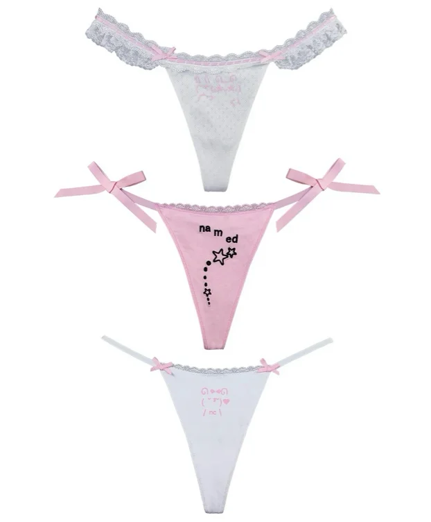 MALFUNCTION THONG BABY PINK AND WHITE (3 PACK)