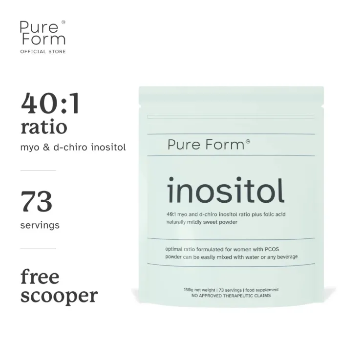 Pure Form Inositol Powder | 40:1 Myo-Inositol + D-Chiro-Inositol w/ Folic Acid | 150g | PCOS Support