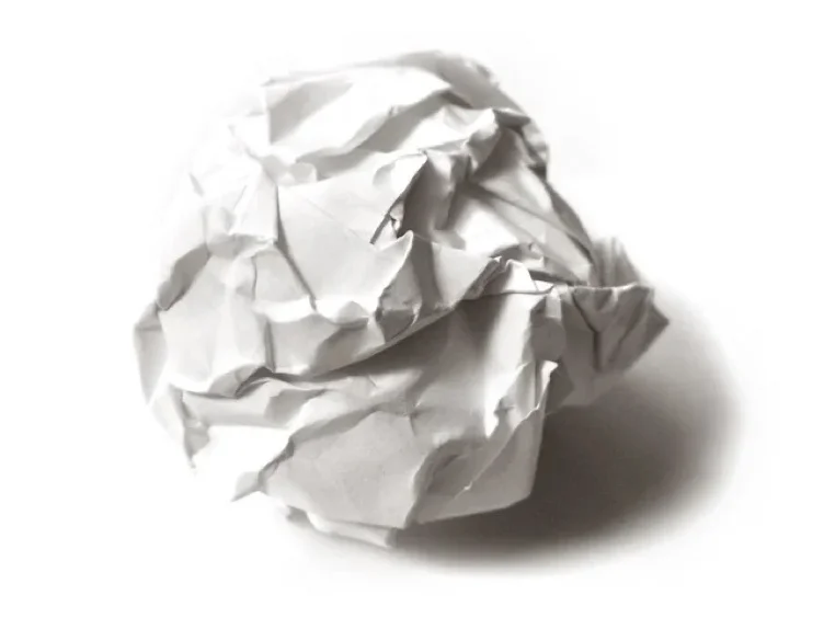 crumpled piece of paper