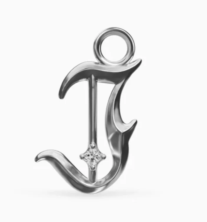 Mini Blackletter “J” Charm + Synthesis Chain