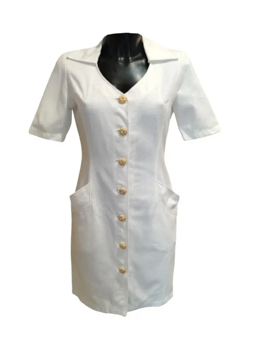 Vintage nurse blouse, Mid-length dress