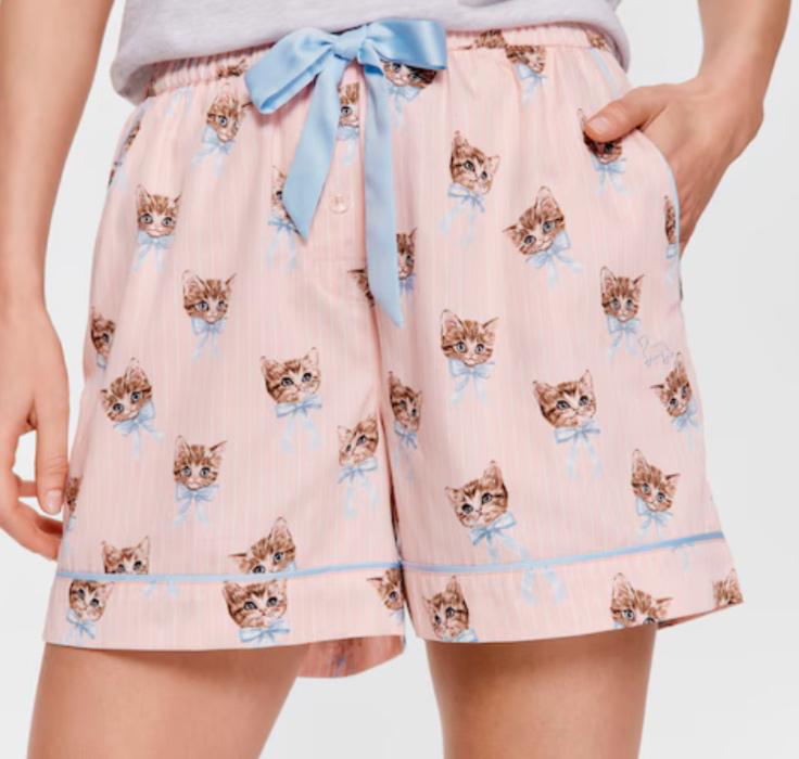 Vintage Cat 100% Cotton  Relaxed PJ Shorts