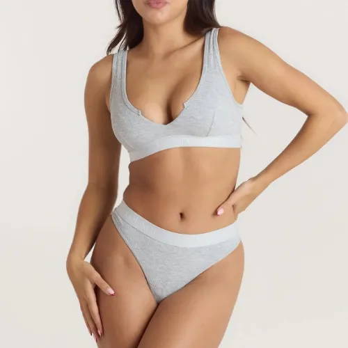 Soft Ribbed Push-Up Bralette & Thong