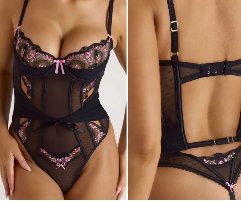 Black/Pink Bodysuit Lingerie