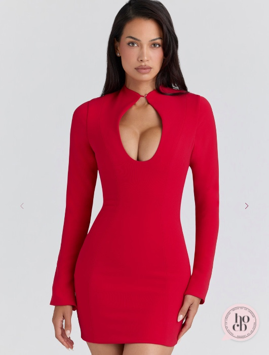 House of CB Red Silhouette Mini Dress
