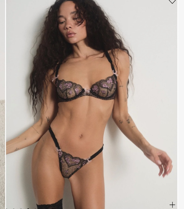 For Love & Lemons Hearts Bra & Panty