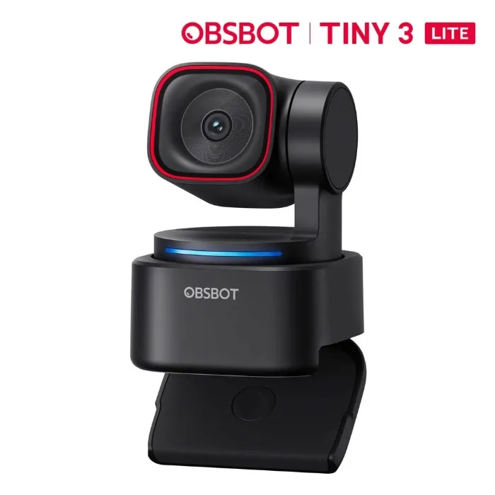 OBSBOT Tiny 3 AI-Powered Spatial Audio 4K Webcam, AI Tracking PTZ Camera