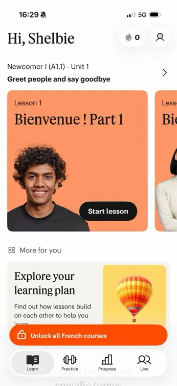 Year subscription to Babble (French lessons)