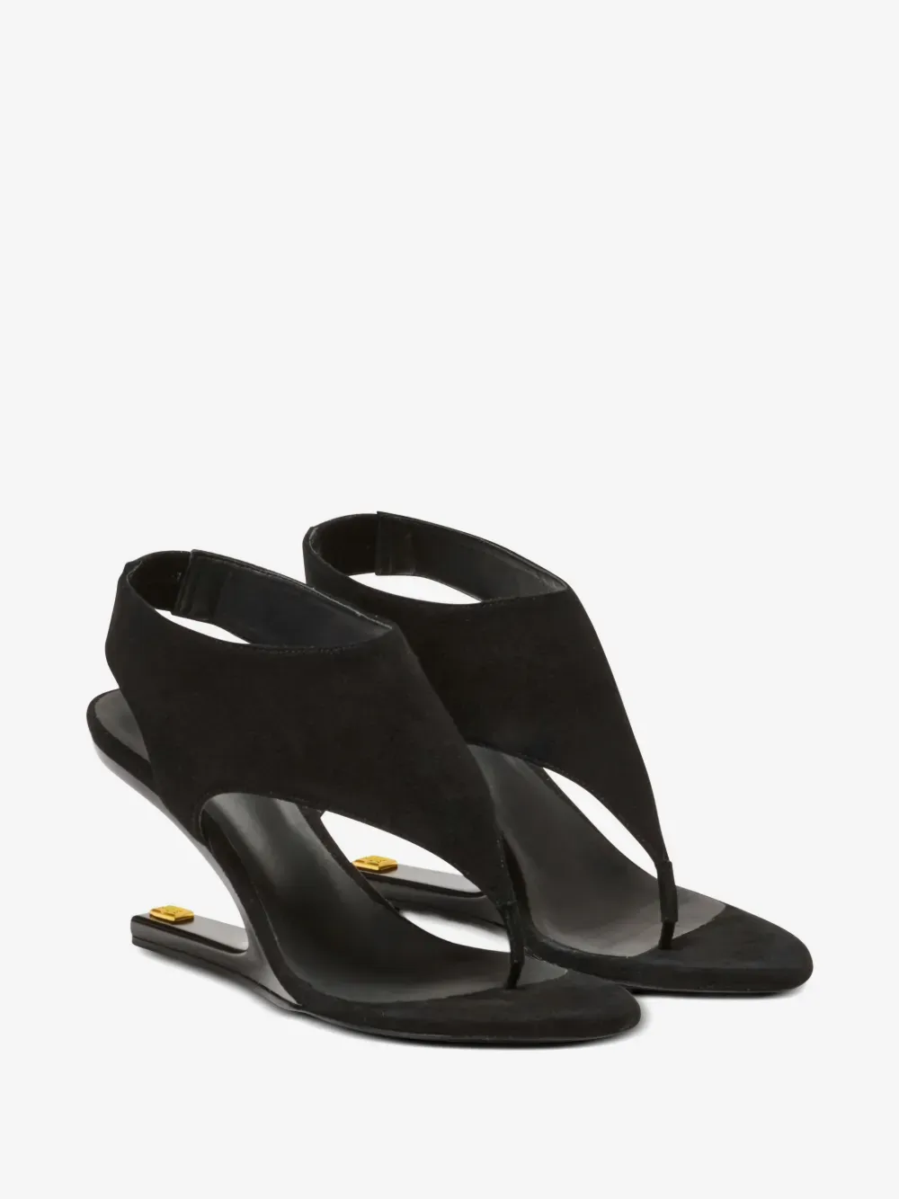 Balmain no-wedge suede sandals