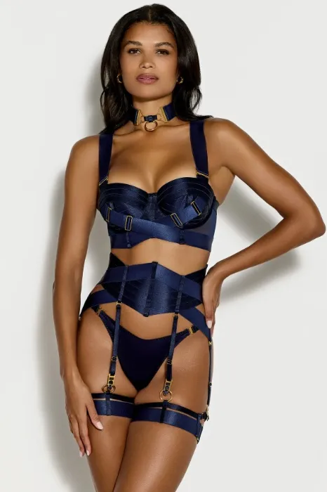 Signature Panelled Bodice Bra | Navy / 1