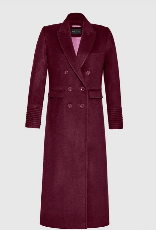 Baby Alpaca Maxi Double Breasted Peak Collar Coat