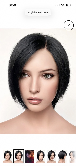 Resident Evil Ada Wong Jet Black Straight Bob Lace Front Synthetic Wig LF6038 | Jet Black