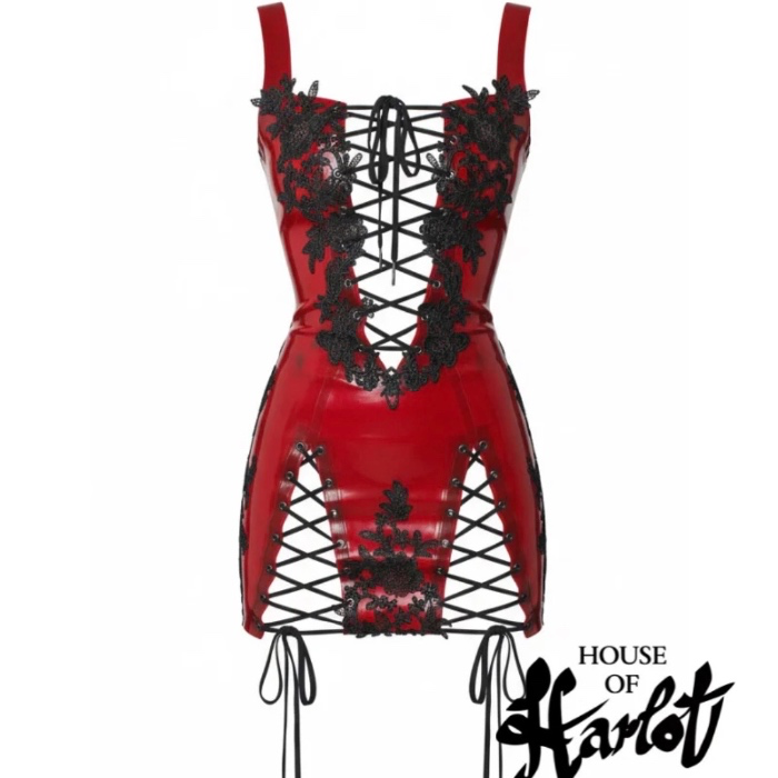 Lace latex dress 
