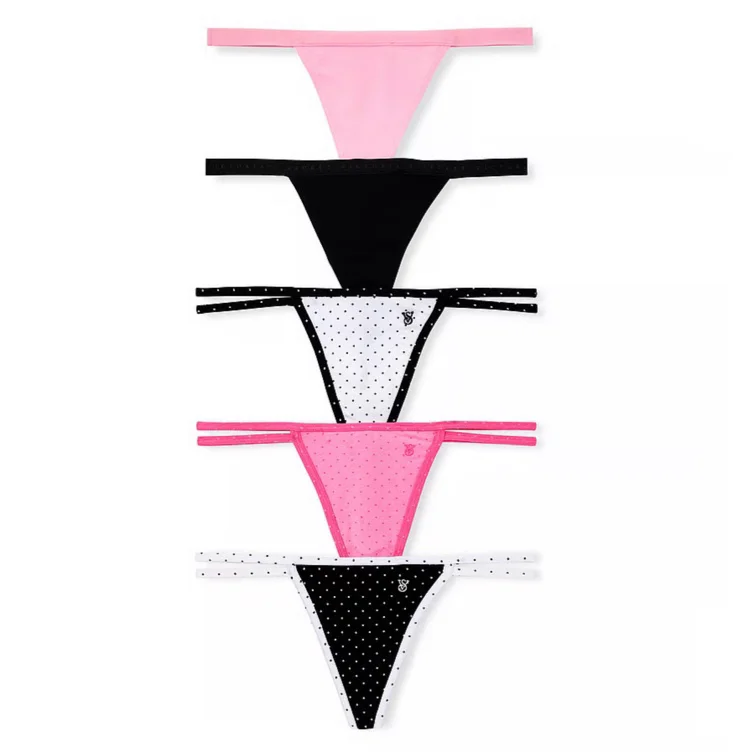 5-Pack Stretch Cotton V-String Panties